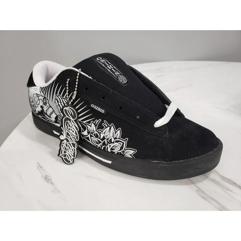 NEW 9 Osiris Serve x Maxx242 Praying Skull Hands Skateboarding Shoes Men's Y2K